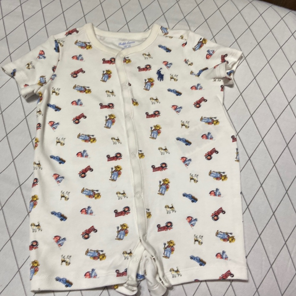 Baby boy Ralph Lauren one piece worn one time. Still in good like new condition.